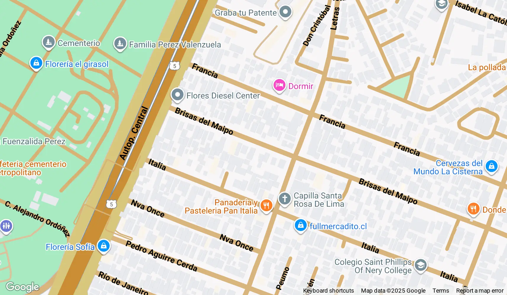 mapa de Chile con un marcador en la ubicación de TeclesChile